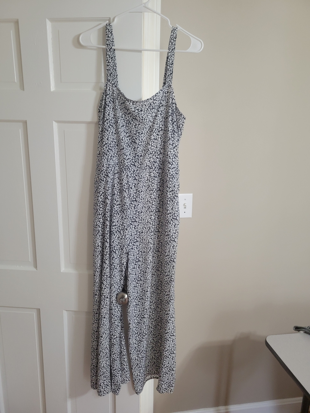 GAP Navy Blue & White Floral Print Jumpsuit